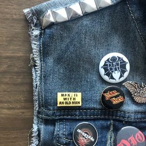 Make it with an old man enamel pin